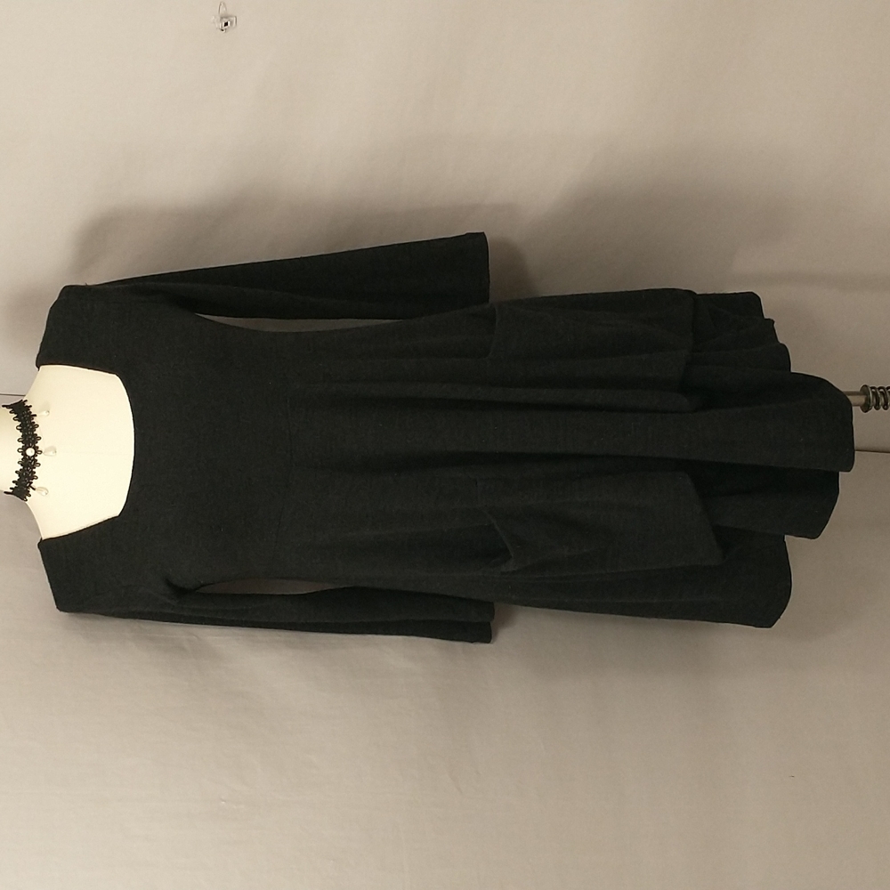 Avant Garde Wool Knit Dress Mod Design Italian Made Pockets Unstructured Comfy